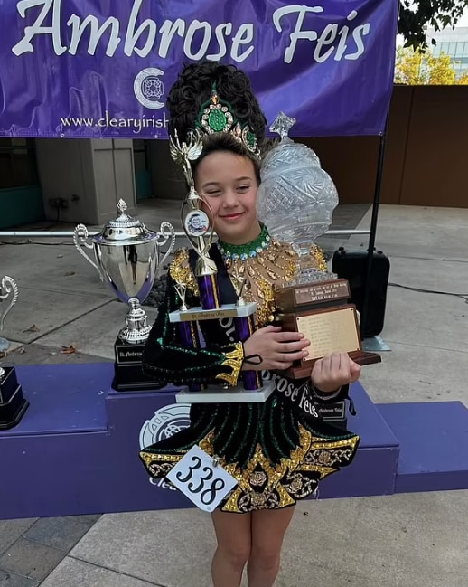 Everly competed in an Irish dancing competition