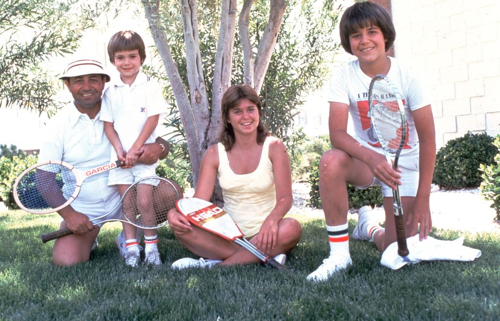 Andre Agassi with dad, sister Rita and brother Phil