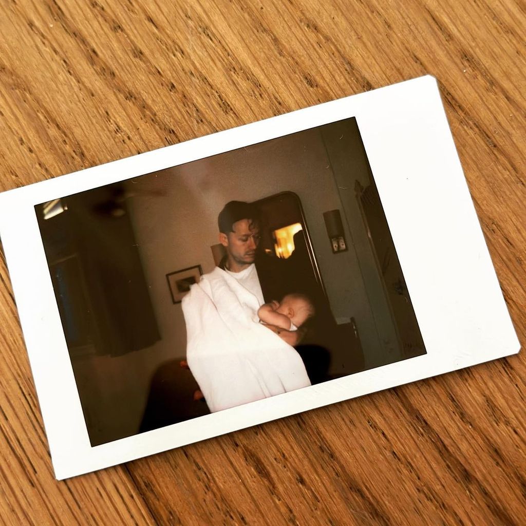 Stacey Dooley's polaroid of Kevin Clifton and baby Minnie