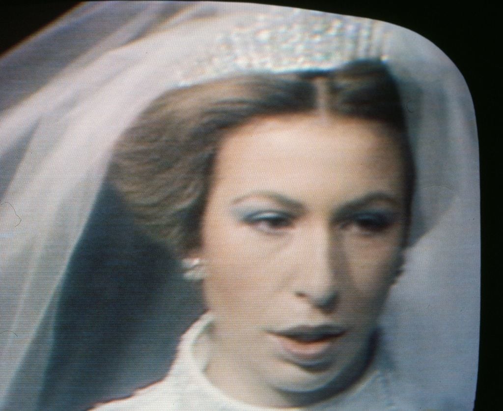 Princess Anne appears to have blue eyeshadow in CBS Morning News coverage of her wedding 