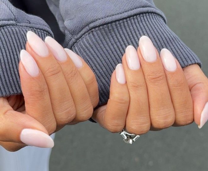 Milky White nails look fresh when the weather gets colder