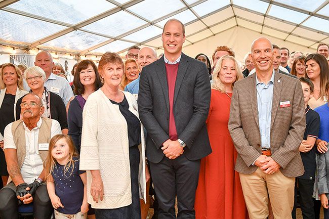 prince william smilling shout event