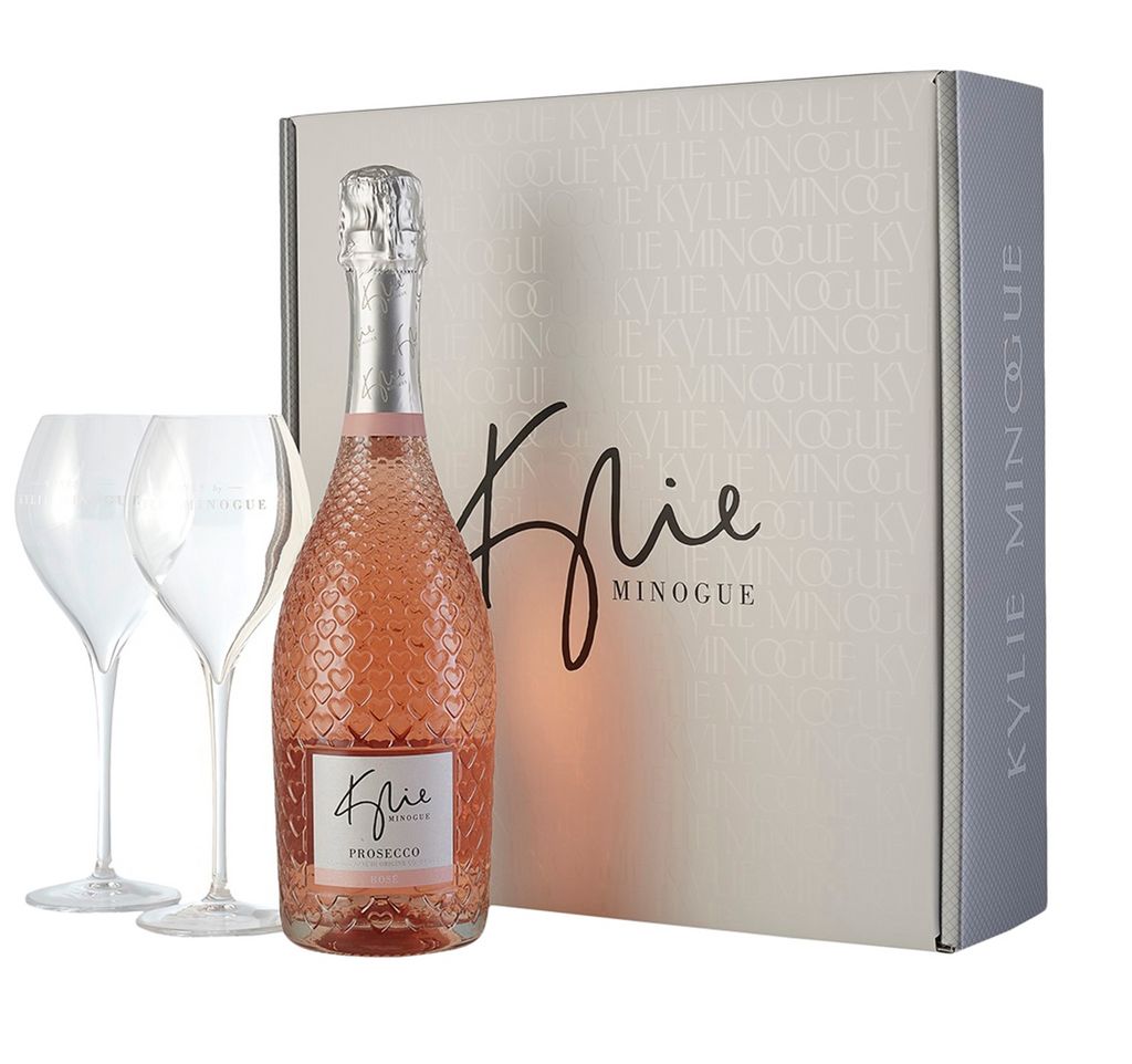Kylie Minogue Prosecco Rosé NV & Glasses Gift Box