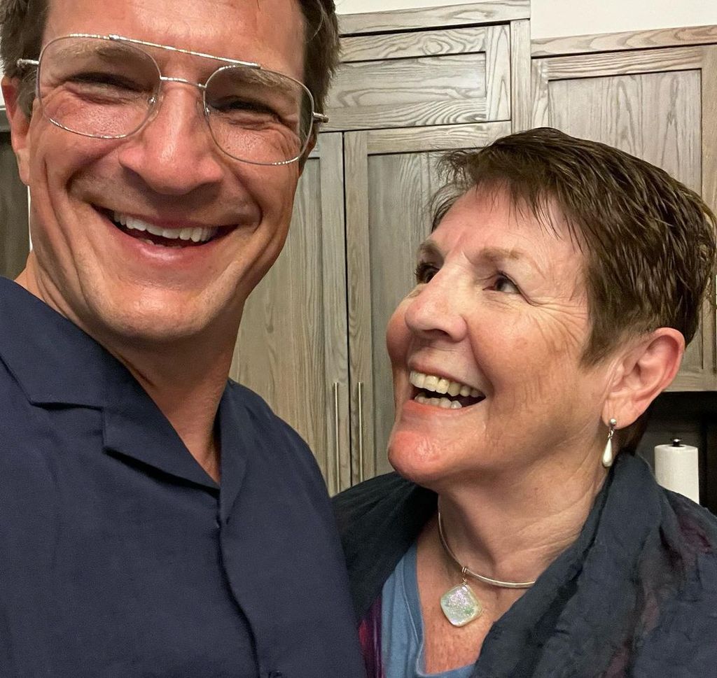 Nathan Fillion with his mother Cookie