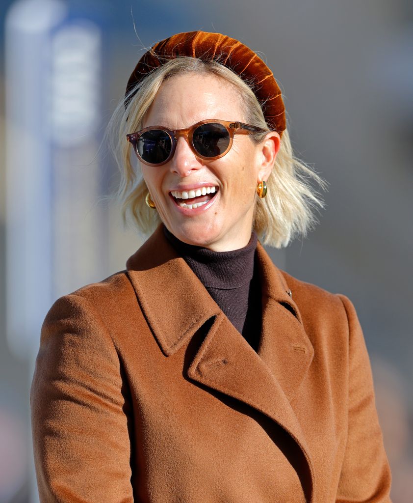 Zara Tindall attends day 2 of The William Hill Showcase horse racing meeting at Cheltenham Racecourse on October 25, 2025 in Cheltenham, England.