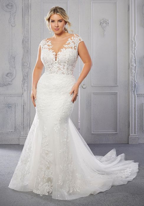 JOANNA HOPE STUNNING WHITE NET SEQUINS WEDDING DAY BRIDAL MAXI