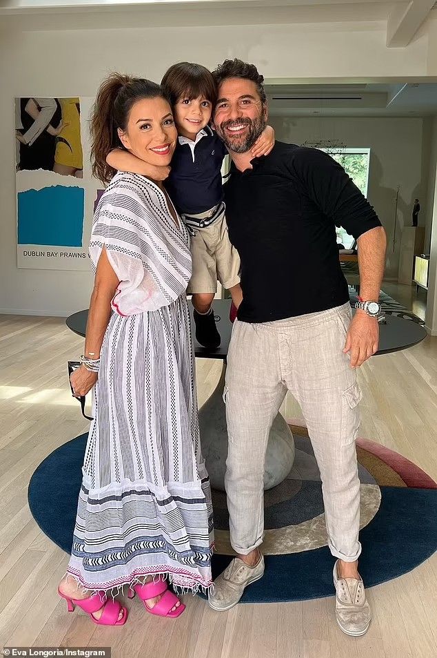 eva longoria with son and husband