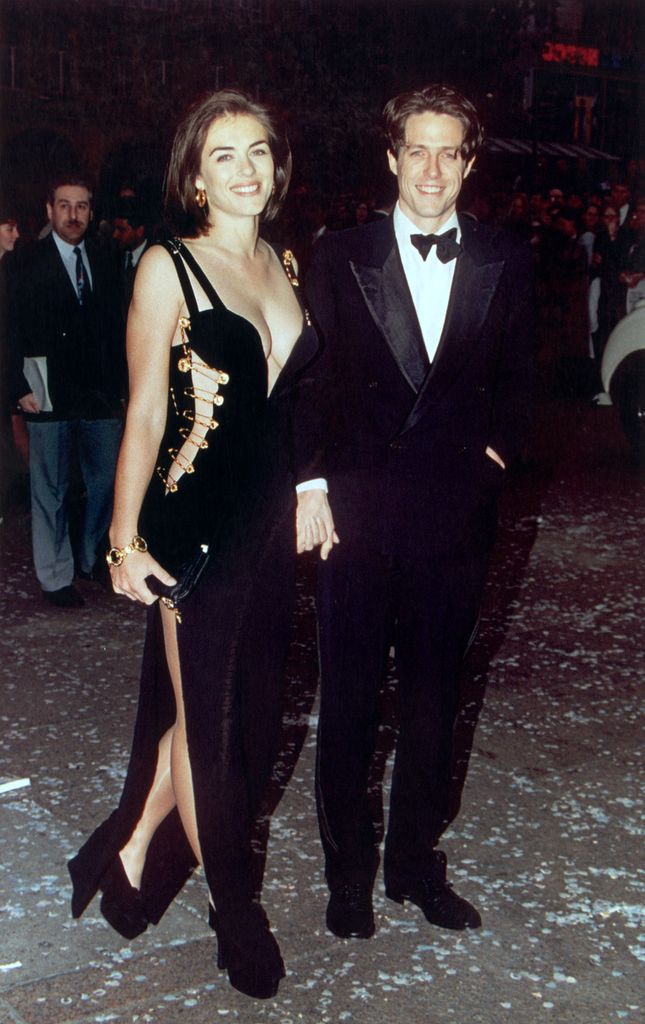 elizabeth hurley black safety pin versace dress 1994