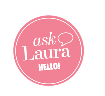 Ask Laura pink badge