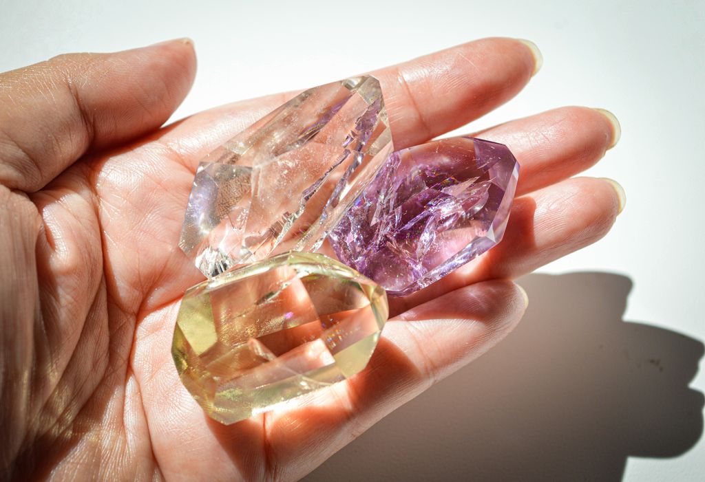 amethyst, clear quartz, citrine crystal