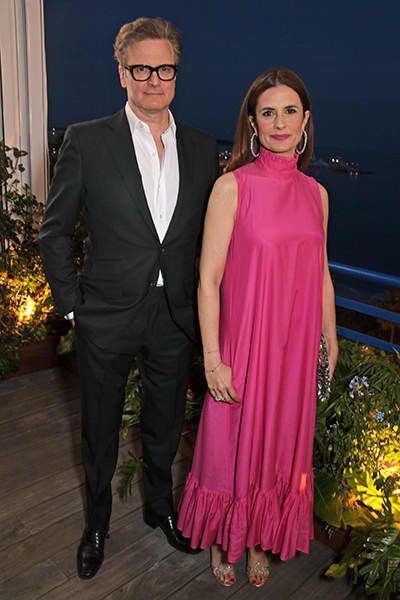 colin firth and livia in pink dress