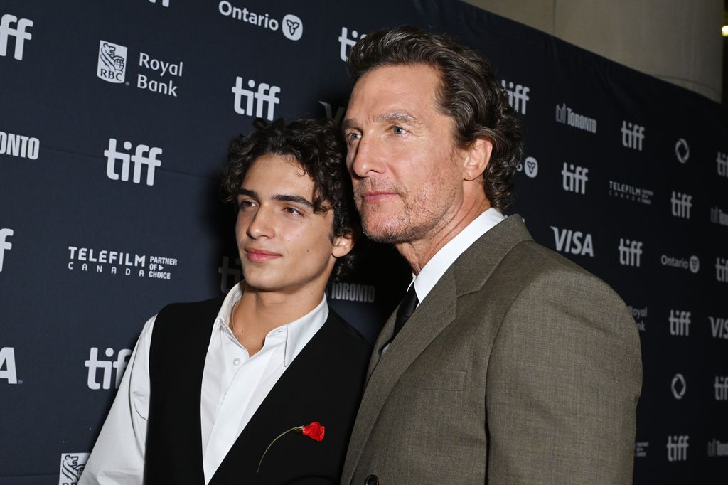 Levi Alves McConaughey and Matthew McConaughey attend the premiere of "The Lost Bus" during the 2025 Toronto International Film Festival at Princess of Wales Theatre on September 05, 2025 in Toronto, Ontario.