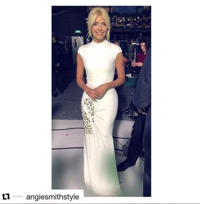 holly willoughby dancing on ice white dress