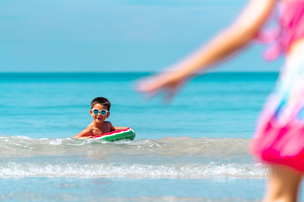 Boy swimming in the sea