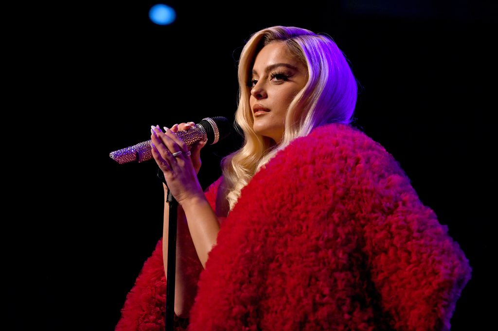 Bebe Rexha performs onstage at the amfAR Gala Los Angeles 2021 honoring TikTok and Jeremy Scott at Pacific Design Center on November 04, 2021 in West Hollywood, California. (Photo by Ryan Emberley/amfAR/Getty Imag