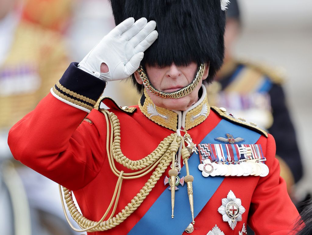 King Charles giving salute at Trooping 2023