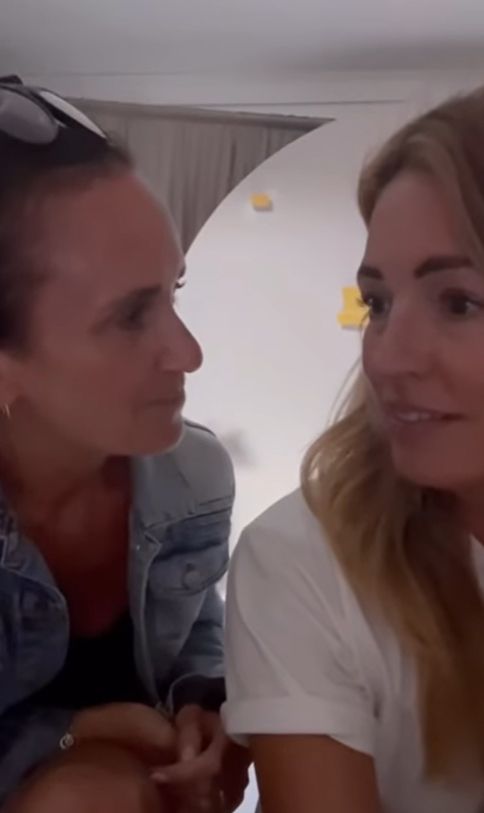 Cat Deeley and a woman looking concerned