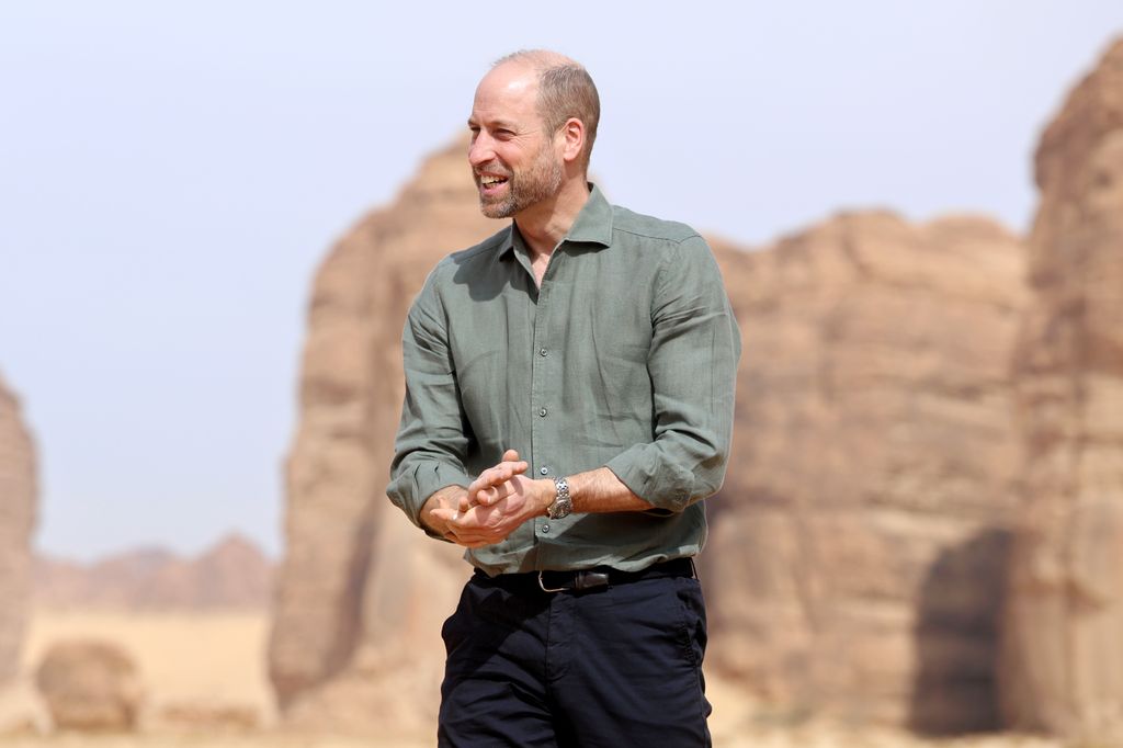 Prince William seen smiling at Sharaan Nature Reserve