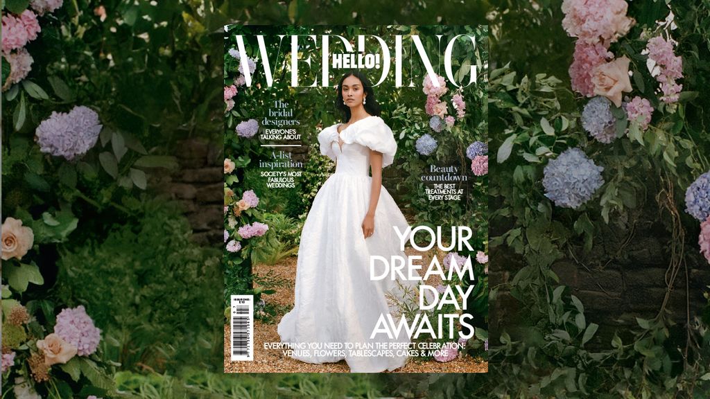 Wedding magazine set against a background of flowers