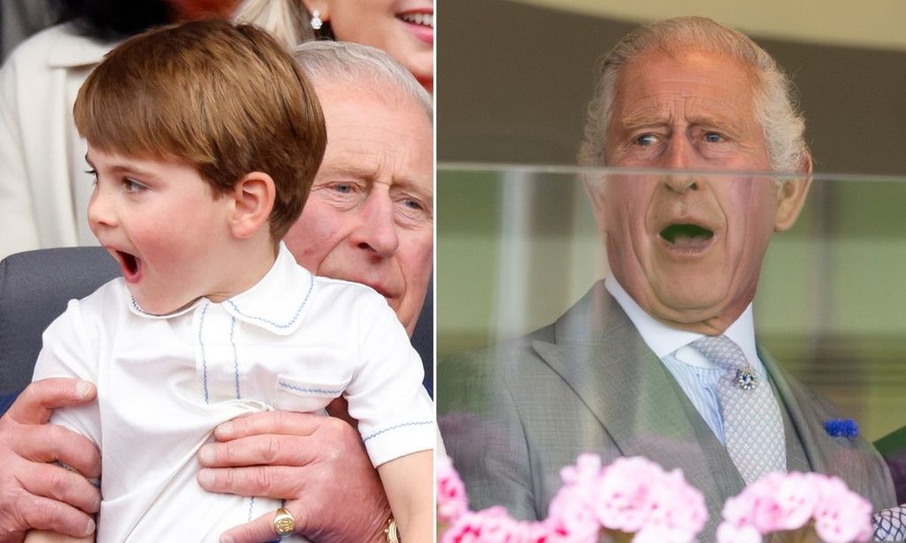 Prince Louis and King Charles looking shocked