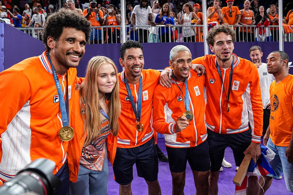 Princess Catharina-Amalia with Dutch 3x3 Basketball team