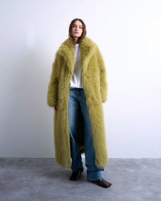 Faux Fur Super Long Coat by topshop