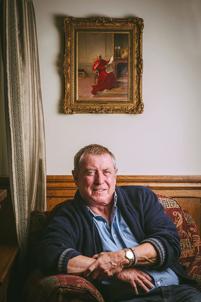 John Nettles inside his 15th-century Devon home