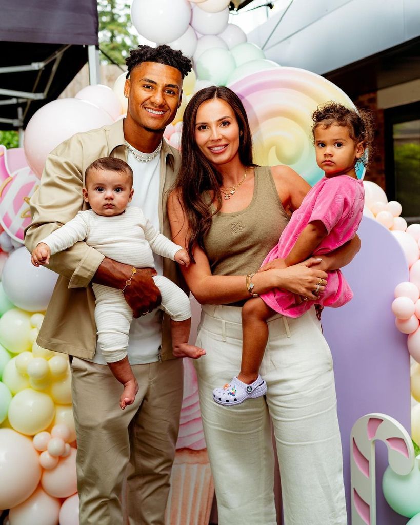 Ollie Watkins and Ellie with their two kids