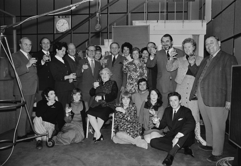 The cast of the radio show 'The Archers' celebrate 21 years on the air, UK, 30th November 1971