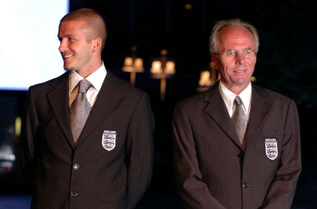 Sven Goran Eriksson, pictured alongside David Beckham was England manager from 2001 to 2006