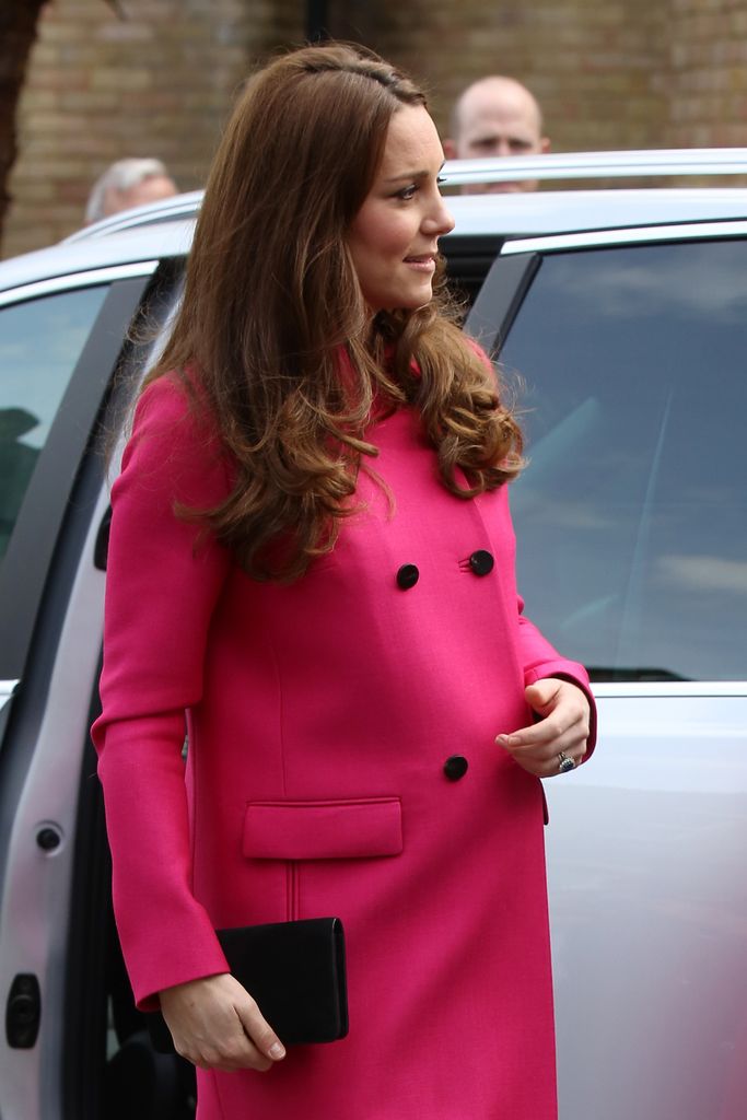 Kate Middleton in pink overcoat