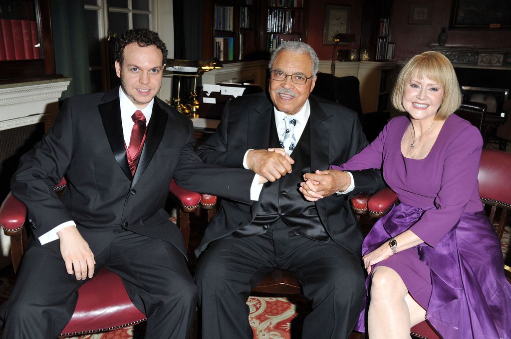 Flynn Earl Jones, James Earl Jones and Cecilia Hart attend the after party for the opening of Driving Miss Daisy at RAC Club on October 5, 2011 in London, England.