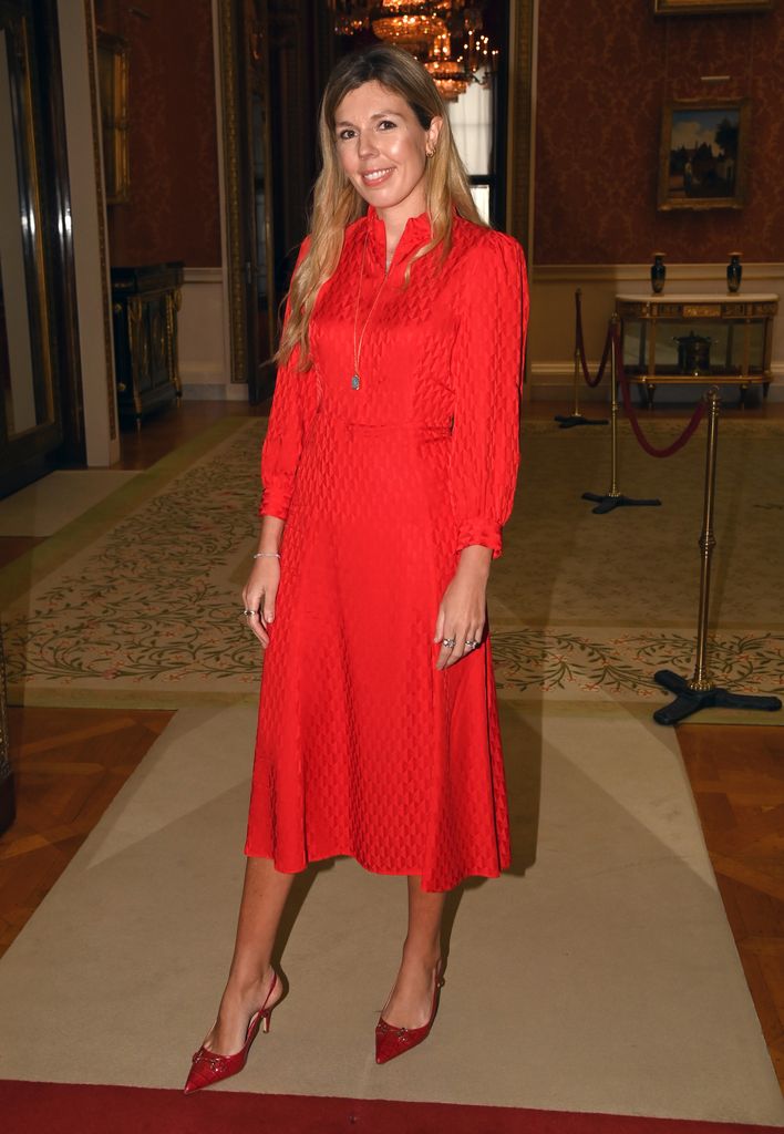 Carrie Johnson attends a reception hosted by Queen Camilla 