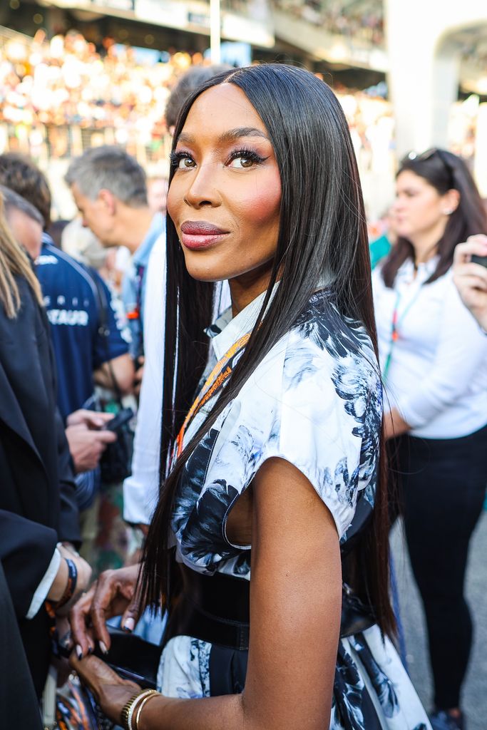 Naomi Campbell on the grid prior to the F1 Grand Prix of Abu Dhabi at Yas Marina Circuit 