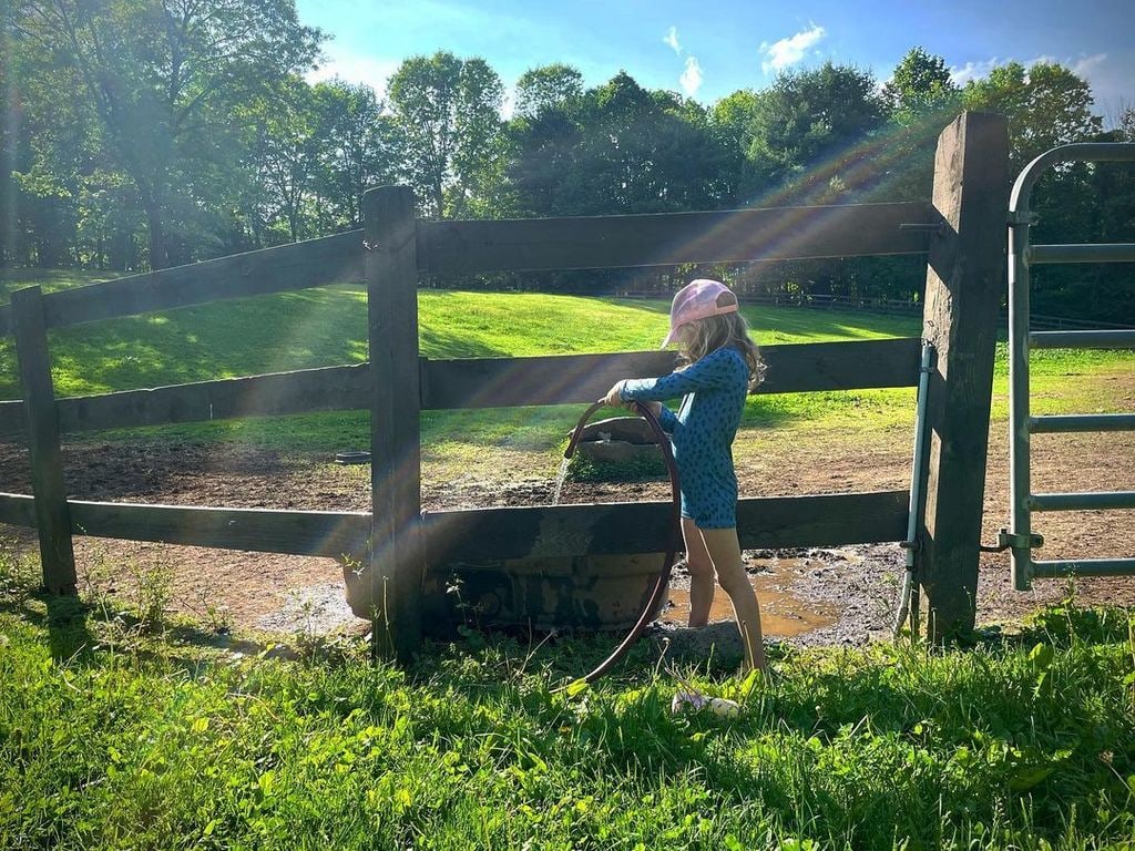 Amanda Seyfried and Thomas Sadoski's daughter Nina in their upstate New York farm in a photo shared on Instagram