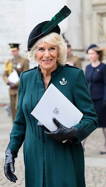 queen consort camilla picured at prince philips service of thanksgiving in march 2022