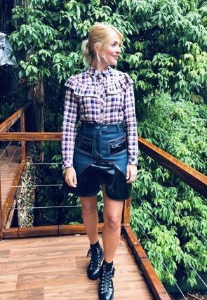 holly willoughby pvc skirt
