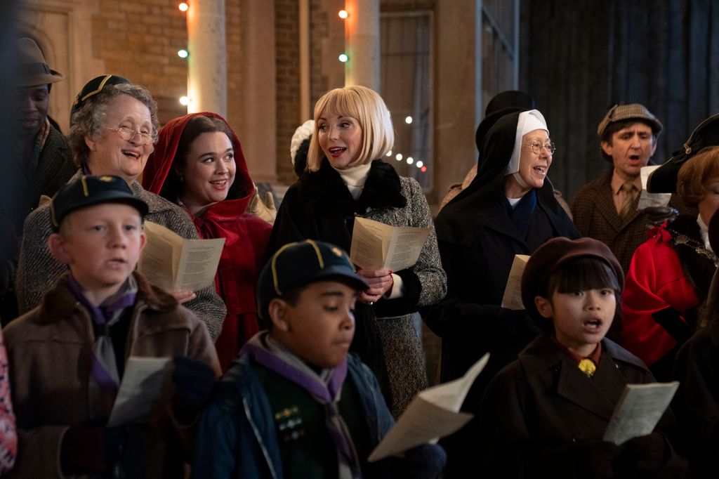 Cyril Robinson (ZEPHRYN TAITTE), Millicent Higgins (GEORGIE GLEN), Nancy Corrigan (MEGAN CUSACK), 
Trixie Franklin (HELEN GEORGE), Sister Juliene (JENNY AGUTTER)Dr. Patrick Turner (STEPHEN McGANN) in Call the Midwife