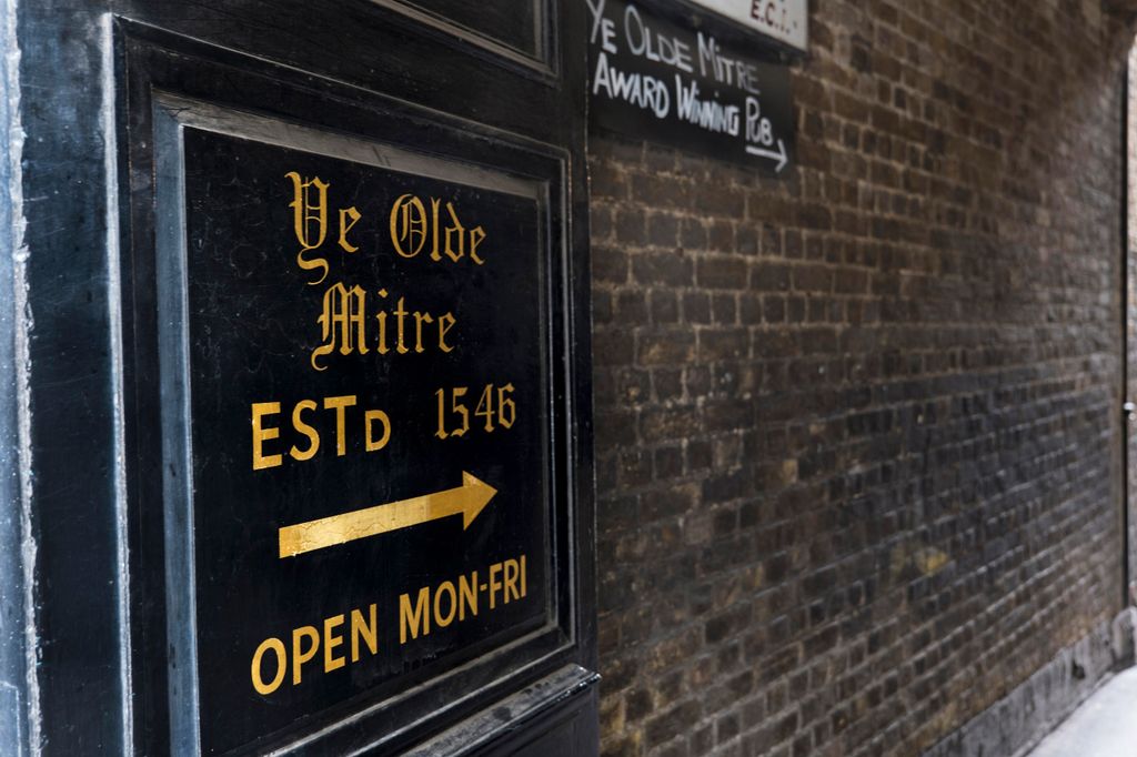 Ye Olde Mitre Tavern is a traditional 1547 real ale pub in central London