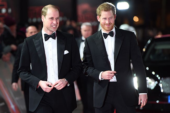 prince william and prince harry in tuxedos