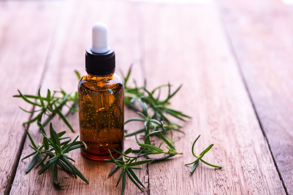 Rosemary leaves and a tincture