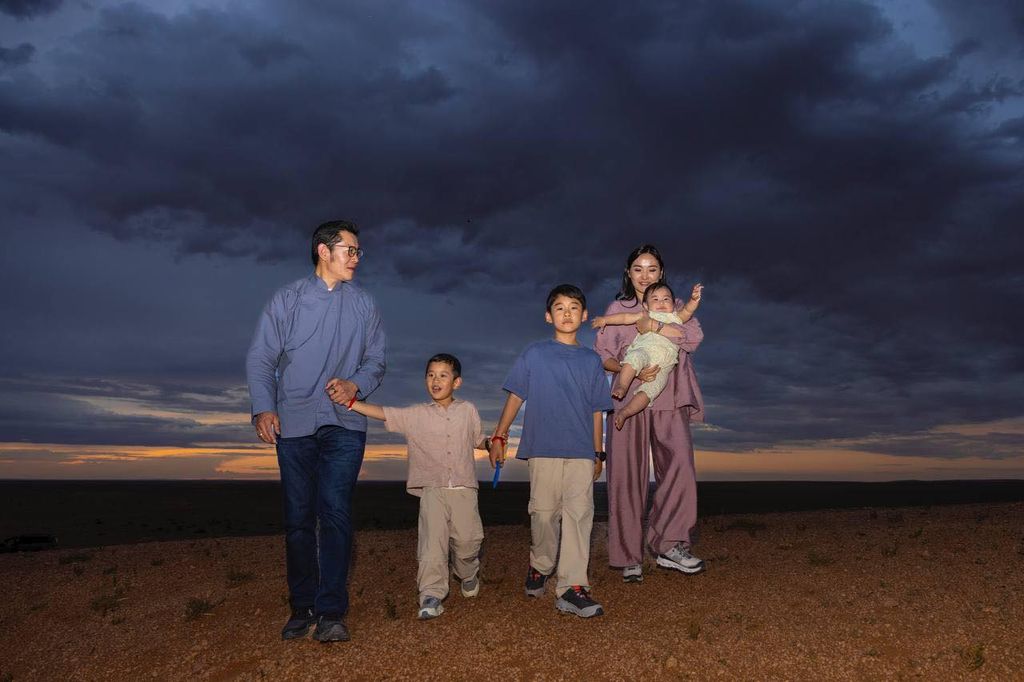 The Bhutan royals in Mongolian desert on state visit