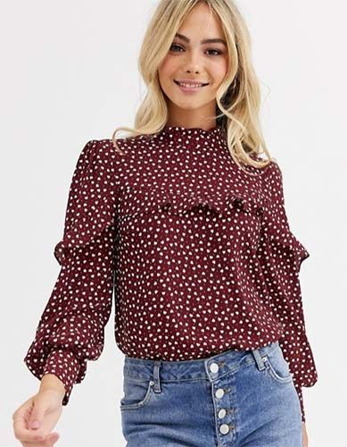 oasis red blouse