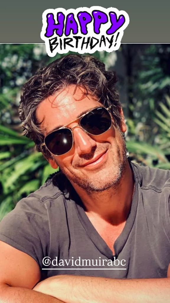 David Muir poses for a photo wearing sunglasses and a t-shirt while on vacation, shared on Instagram