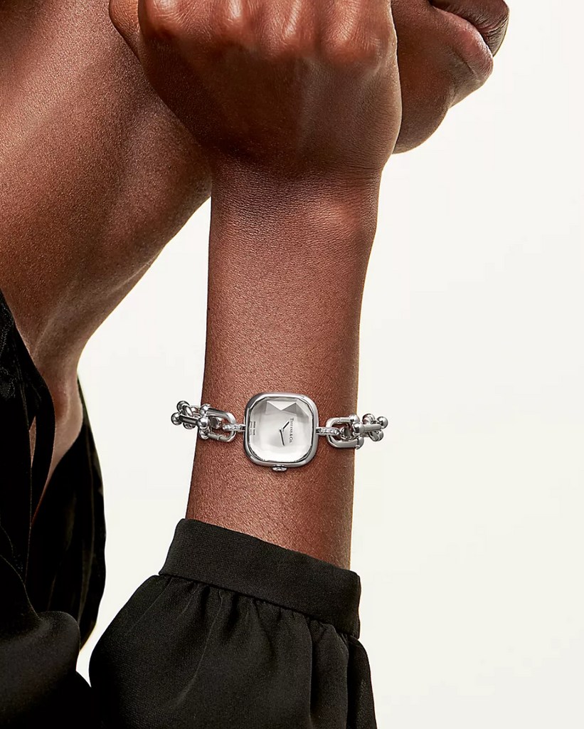 Tiffany HardWear Watch in Sterling Silver and Steel with Diamonds