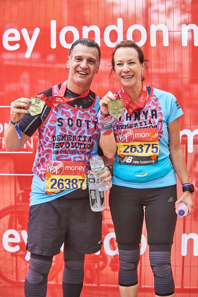 Scott Mitchell and Tanya Franks complete the London Marathon together back in 2019 