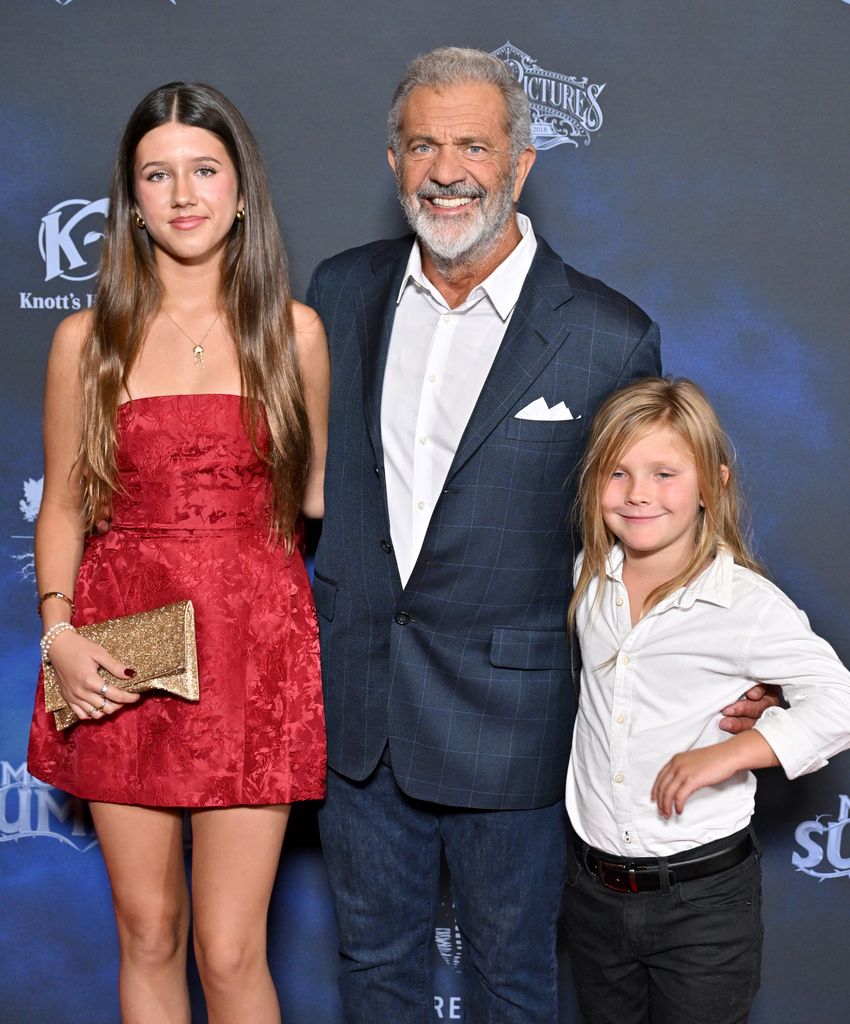 Mel Gibson and his children, Lucia and Lars Gibson attend the Screening of "Monster Summer"