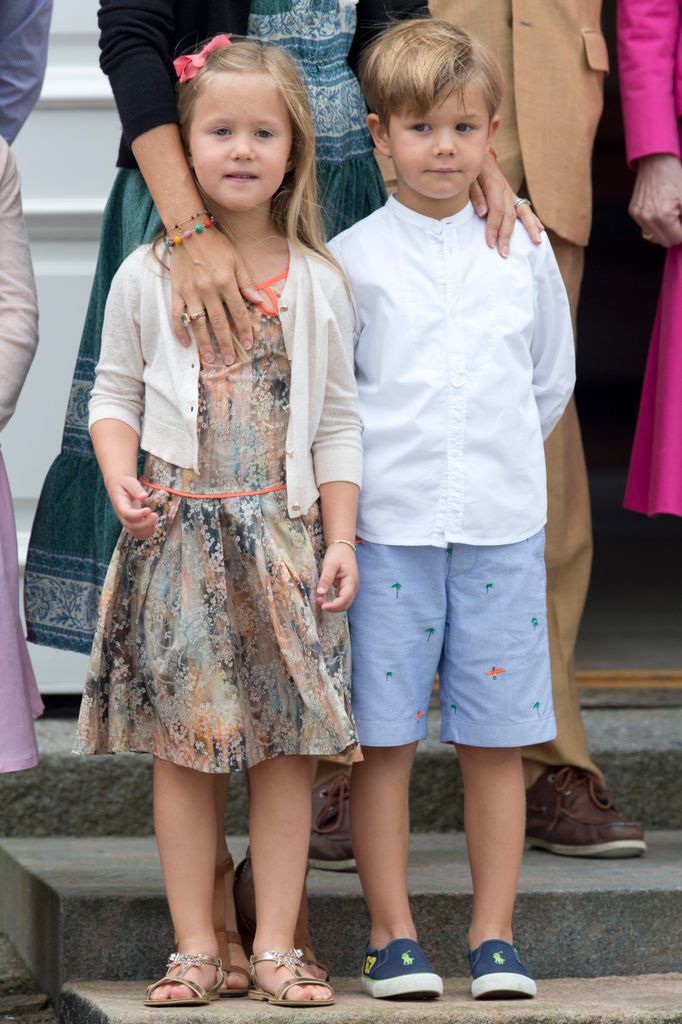Princess Josephine, and Prince Vincent of Denmark, attend the annual summer photo call