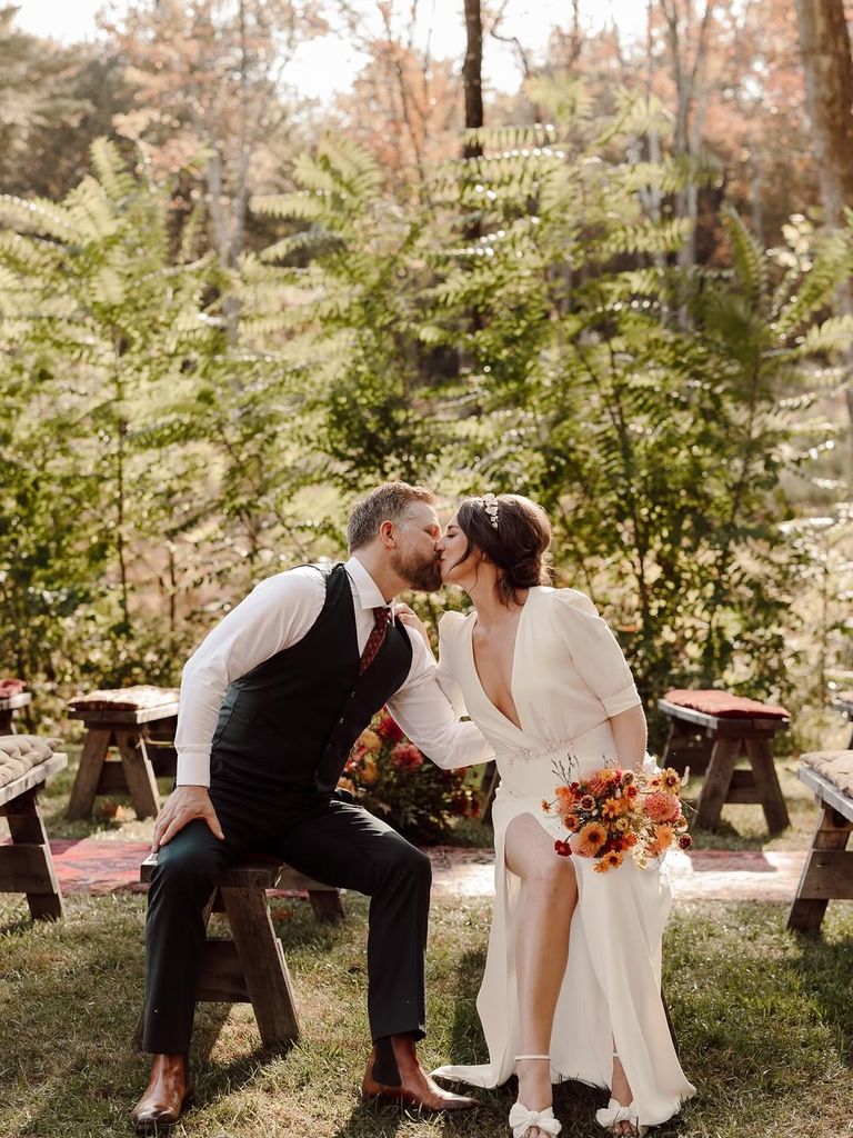 Sara Bareilles and Joe Tippett on their wedding day