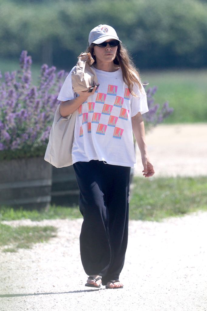 Mary-Kate Olsen in a casual ensemble in the Hamptons